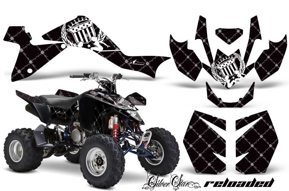 Suzuki LTZ400 09 Graphics Kit Reloaded WhiteBlackBG